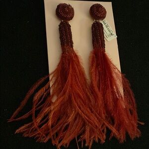 Mignonne Gavigan Red Tassel Earrings